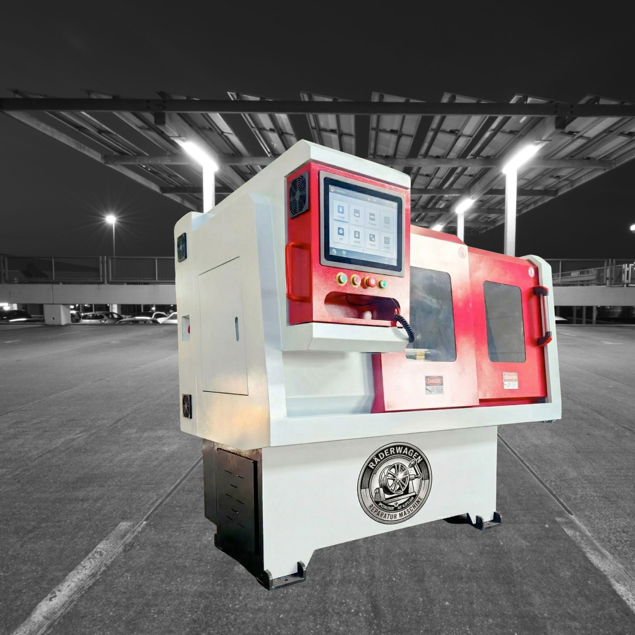 Tour CNC horizontal 3 mors pour rectification jantes